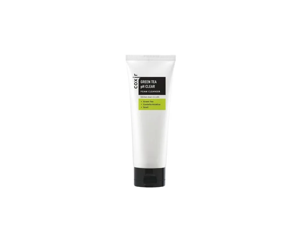 Nová Kolekce Coxir Green Tea pH Clear foam Cleanser - zklidňující čistící pěna s Pupečníkem Asijským