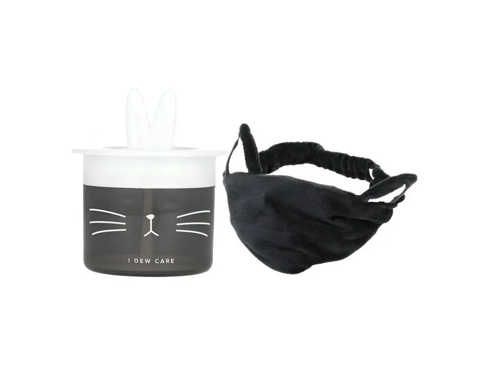 Autentický I Dew Care Meet Bubble Kitty Black Cat Headband and Bubble foam maker set - set šlehač čistící pěny+kosmetická čelenka