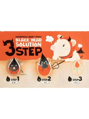 Elizavecca Milky Piggy Black Head Solution 3 Step Nose Strip - čistící náplasti na nos Jen Po Omezenou Doba