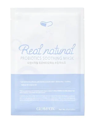 Glamfox Real Natural Probiotics Soothing mask - zklidňující pleťová maska s Probiotiky Finální Výprodej