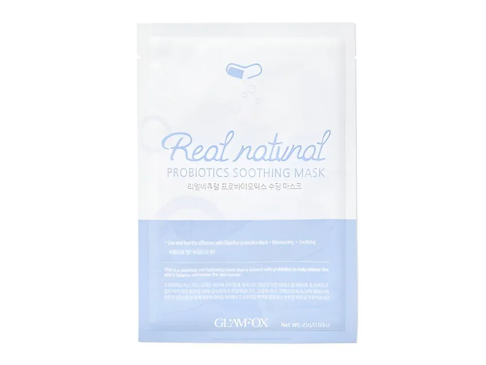 Glamfox Real Natural Probiotics Soothing mask - zklidňující pleťová maska s Probiotiky Finální Výprodej