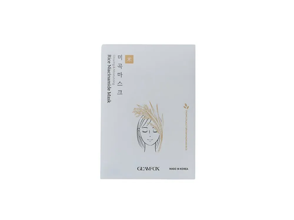 Glamfox Rice Niaciamide mask - rozjasňující plátýnková maska s rýžovou vodou Cenový Hit
