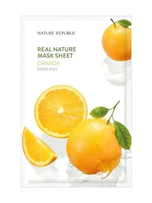 Nature Republic Real Nature mask sheet Orange - rozjasňující plátýnková maska s extraktem z Pomerančů Must-Have