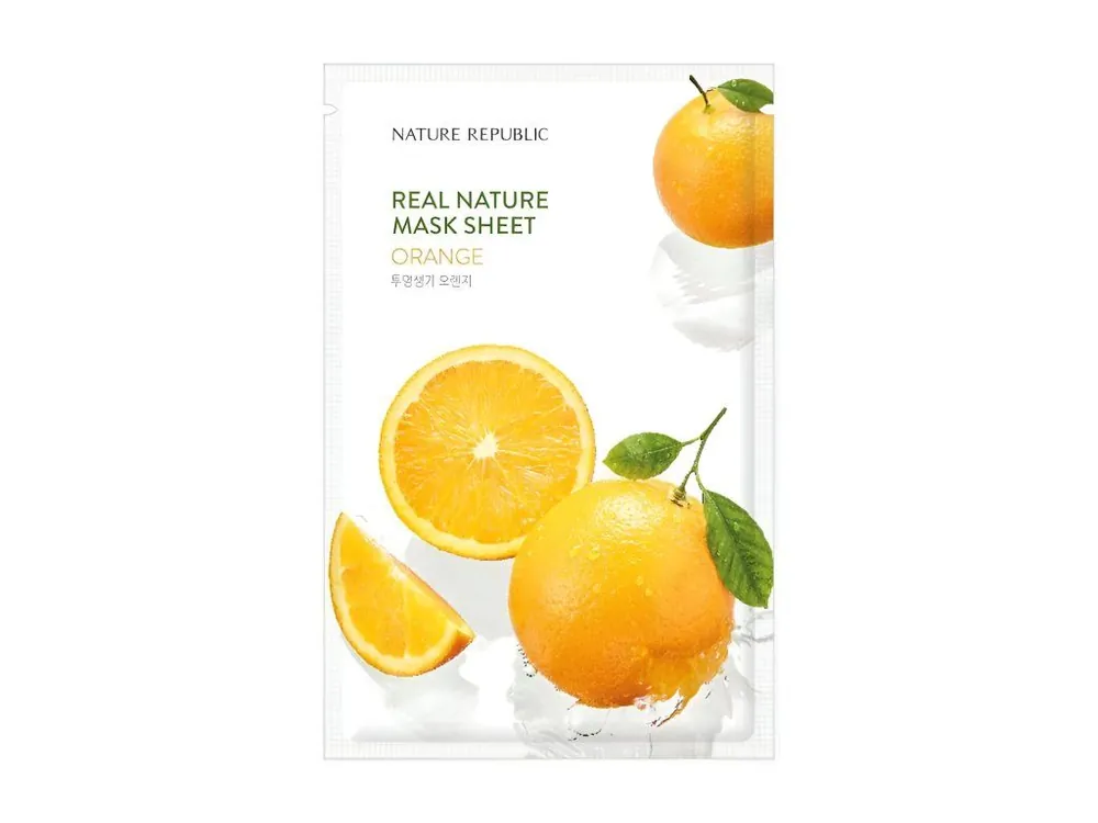 Nature Republic Real Nature mask sheet Orange - rozjasňující plátýnková maska s extraktem z Pomerančů Must-Have