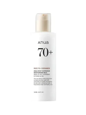 Anua Rice 70 Intensive Moisturizing Milk - Intenzivně hydratační pleťové mléko s rýžovou vodou Top Prodej
