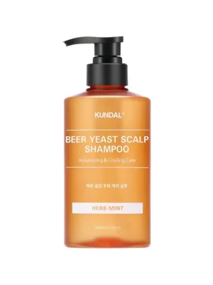 Super Cena Kundal Beer Yeast Scalp Shampoo Herb Mint - posilující šampon na vlasy s Pivovarskými kvasnicemi