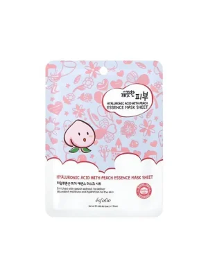 Esfolio Hyaluronic Acid with Peach essence mask sheet - hydratační plátýnková maska s broskvovou esencí Horká Nabídka