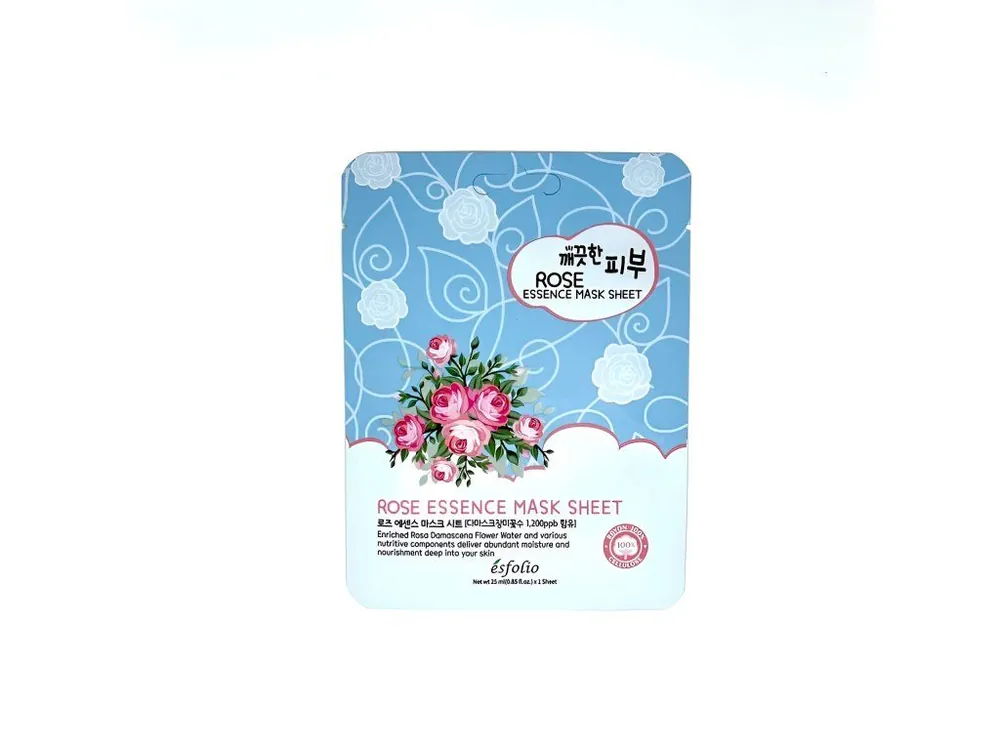 Esfolio Rose Essence Mask Sheet - vyživující maska s vodou z Damašské růže Doprava Zdarma