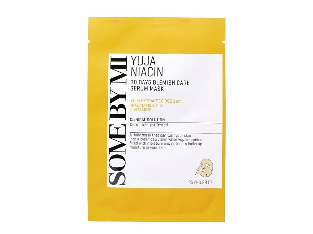 Časově Omezené Some By Mi Yuja Niacin 30Days Blemish care serum mask - rozjasňující maska s Niaciamidem a vitamíny
