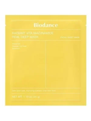 Zlevněný BiodanceRadiant Vita Niacinamide Real Deep Mask - rozjasňující hydrogelová maska s Niaciamidem