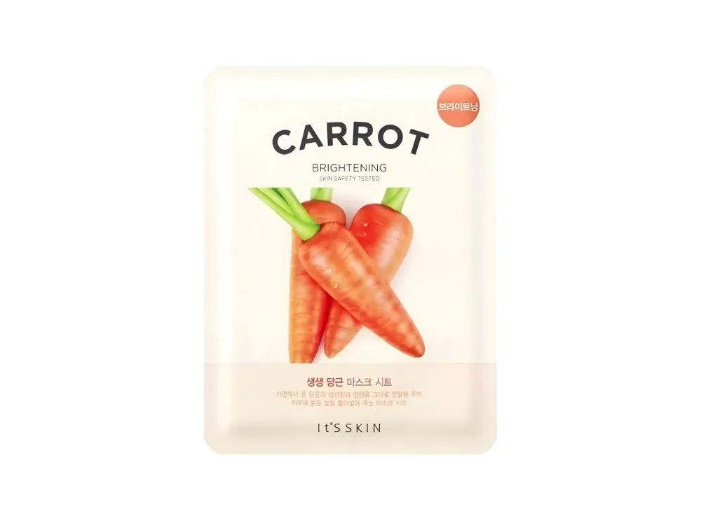 It´s Skin Carrot Clear skin mask sheet - revitalizační plátýnková maska s extraktem z Mrkve Poslední Šance