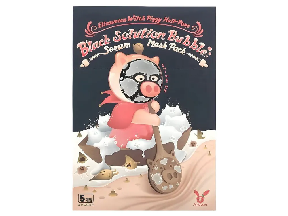 Levný Elizavecca Black Solution Bubble Serum Mask Pack - bublinková hloubkově čistící maska