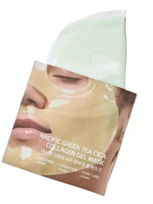 Nacific Green Tea Cica Collagen Gel mask - zklidňující hydrogelová maska s Kolagenem a Zeleným čajem Zlevněný