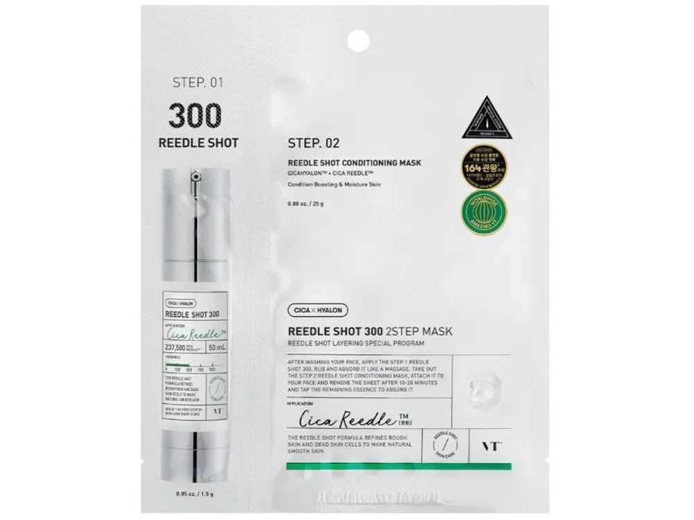 VT Cosmetics Reedle Shot 300 2Step Mask - dvoufázová pleťová maska s mikrojehličkami Aktuální