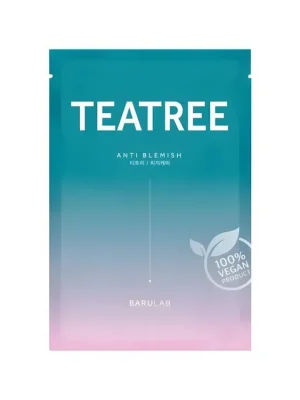 Barulab The Clean Vegan Mask Tea Tree - zklidňující plátýnková maska s Tea Tree Dokud Zásoby Vydrží
