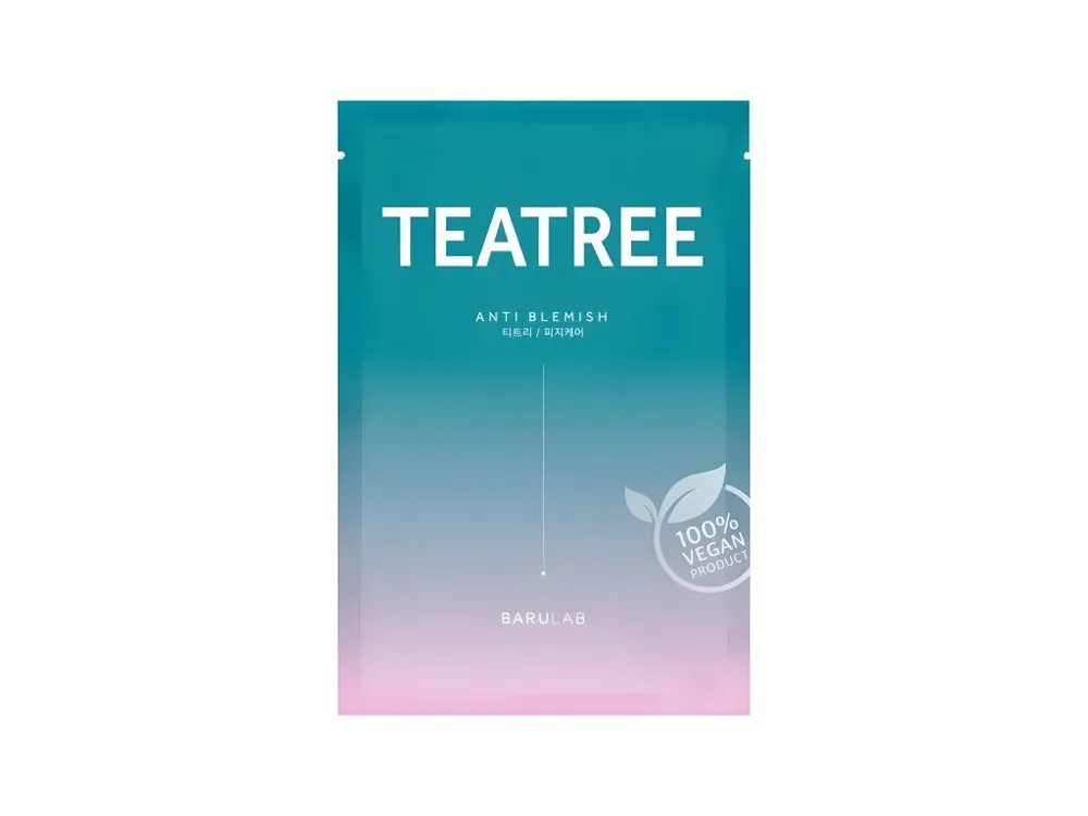 Barulab The Clean Vegan Mask Tea Tree - zklidňující plátýnková maska s Tea Tree Dokud Zásoby Vydrží