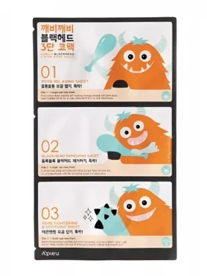 A´pieu Goblin Blackhead 3-step Nose sheet - čistící náplasti na nos Přímo Od Výrobce
