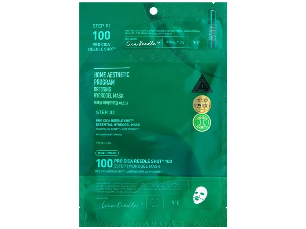 Výprodej VT Cosmetics Pro Cica Reedle Shot 100 2Step Hydrogel Mask - Zklidňující, regenerační 2kroková hydrogelová maska s mikrojehličkovým sérem