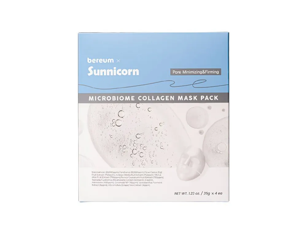 Sunnicorn Bereum Microbiome Collagen Mask Pack - hydrogelová tající maska s Kolagenem a Mikrobiomem Víkendová Akce
