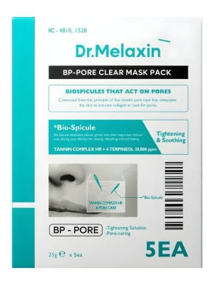 Dr. Melaxin BP Pore Clear Mask Pack - plátýnková maska pro zúžení pórů s Biospiculemi Sleva