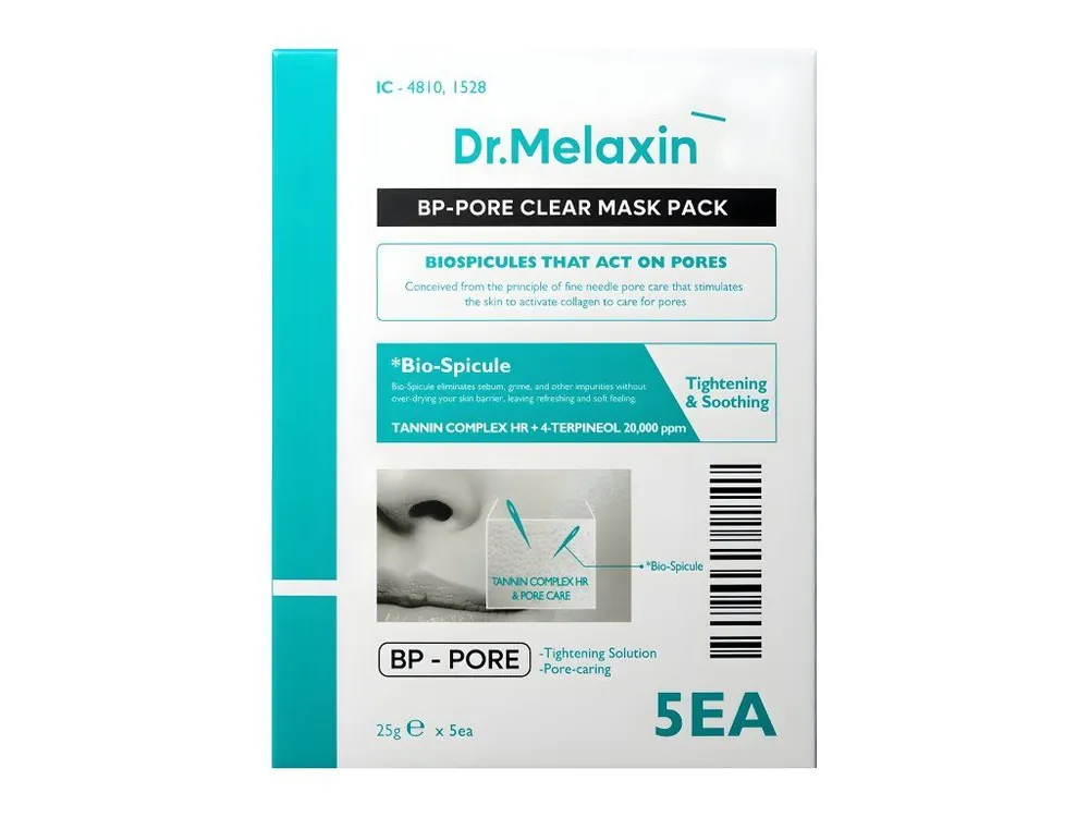 Dr. Melaxin BP Pore Clear Mask Pack - plátýnková maska pro zúžení pórů s Biospiculemi Sleva
