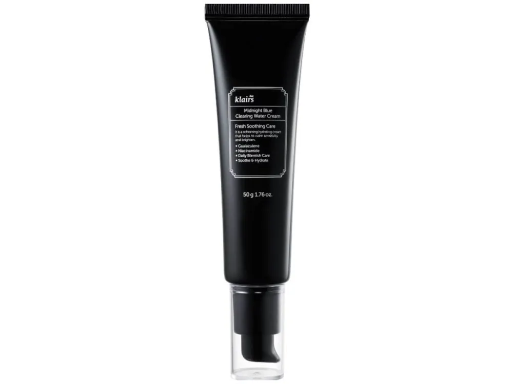 Dear Klairs Midnight Blue Сlearing Water Cream Mini - Lehký zklidňující krém na obličej s guaiazulenem Mini Sezónní Sleva