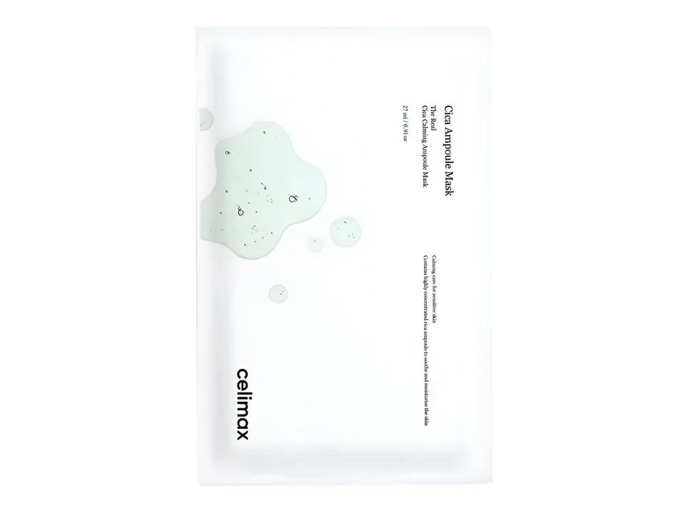 Omezená Nabídka Celimax The Real Cica Ampoule mask - zklidňující plátýnková maska s Pupečníkem Asijským