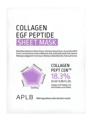 Super Cena APLB Collagen EGF Peptide sheet mask - zpevňující plátýnková maska s Peptidy a Kolagenem