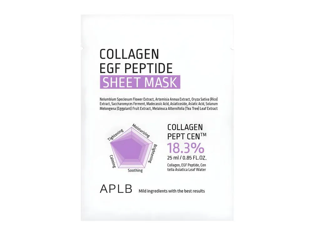 Super Cena APLB Collagen EGF Peptide sheet mask - zpevňující plátýnková maska s Peptidy a Kolagenem