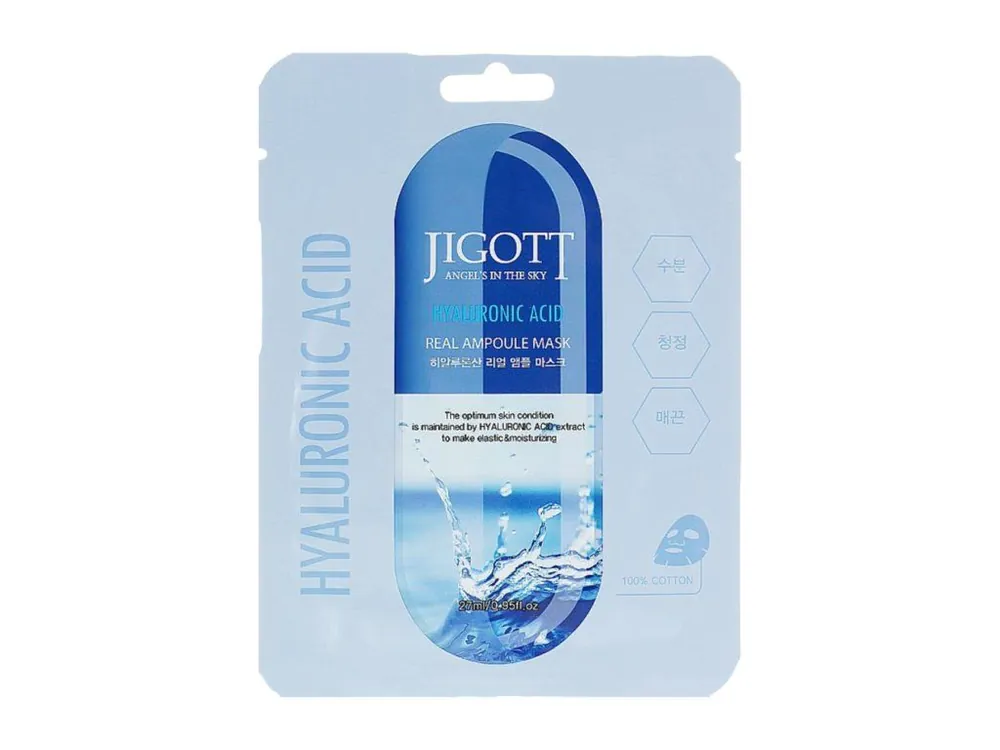 Jigott Hyaluronic Acid Real Ampoule mask - hydratační plátýnková maska s Kyselinou Hyaluronovou Značkový