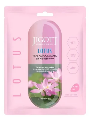 Sleva Jigott Lotus Real Ampoule mask - hydratační plátýnková maska s extraktem z Lotosu