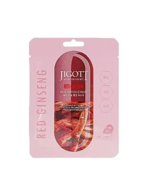 Jigott Real Ampoule mask Red Ginseng - vyživující plátýnková maska s Ženšenem Speciální Cena