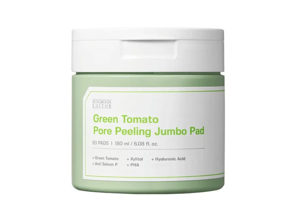 Sleva Sungboon Editor Green Tomato Pore Peeling Jumbo Pad - jemné exfoliační tampony na rozšířené póry