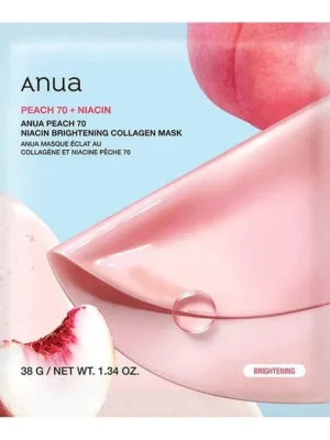 Novinka Anua Peach 70 Niacin Brightening Collagen Mask - rozjasňující hydrogelová maska s Kolagenem