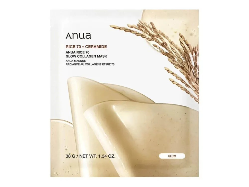Anua Rice 70 Glow Collagen Mask - rozjasňující hydrogelová maska s Kolagenem Sezónní Sleva