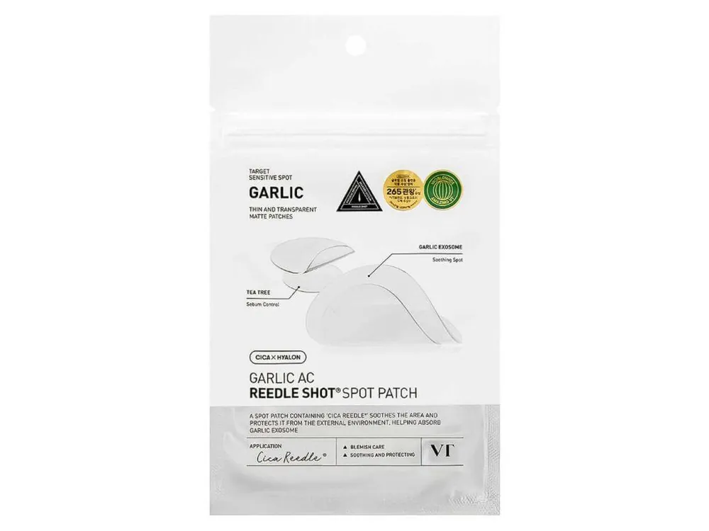 Autentický VT Cosmetics Garlic AC Reedle Shot Spot Patch - hojivé náplasti na akné s mikrojehličkami