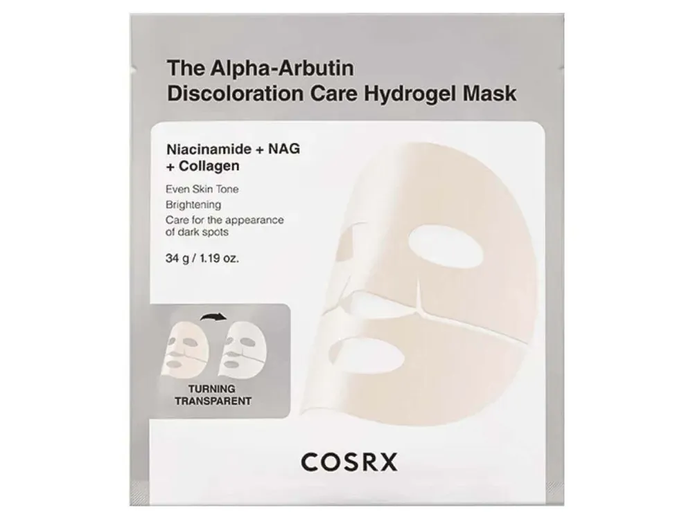 COSRX The Alpha-Arbutin Discoloration Care Hydrogel mask - rozjasňující hydrogelová maska s Alpha-Arbutinem Tovární Cena