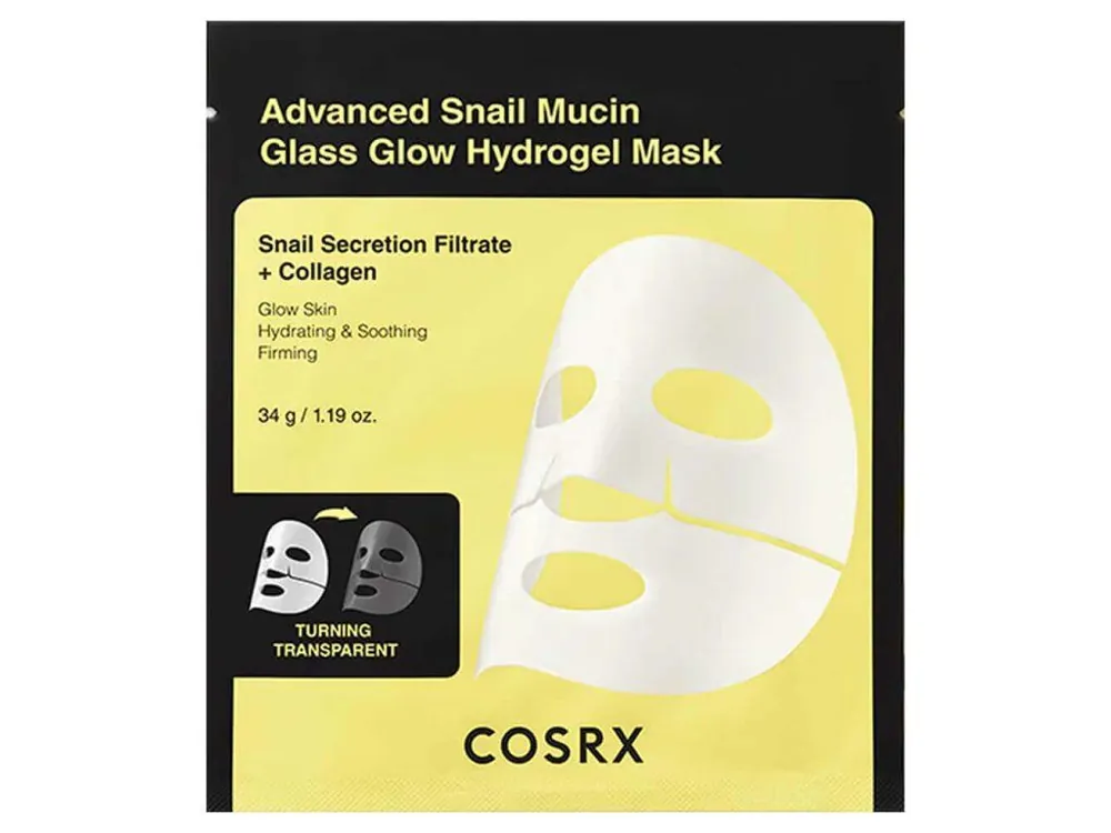 Tovární Cena COSRX Advanced Snail Mucin Glass Glow Hydrogel mask - regenerační hydrogelová maska se šnečím mucinem