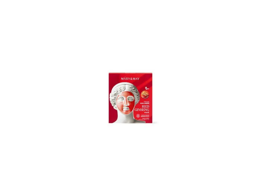 Mary&May Vegan Collagen Red Ginseng mask - Revitalizační hydrogelová maska s extraktem z Ženšenu Tovární Cena
