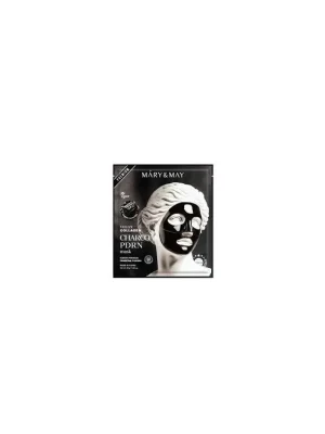 Dokud Zásoby Vydrží Mary&May Vegan Collagen Charcoal PDRN Mask - Zpevňující hydrogelová maska s PDRN a Vegan Kolagenem
