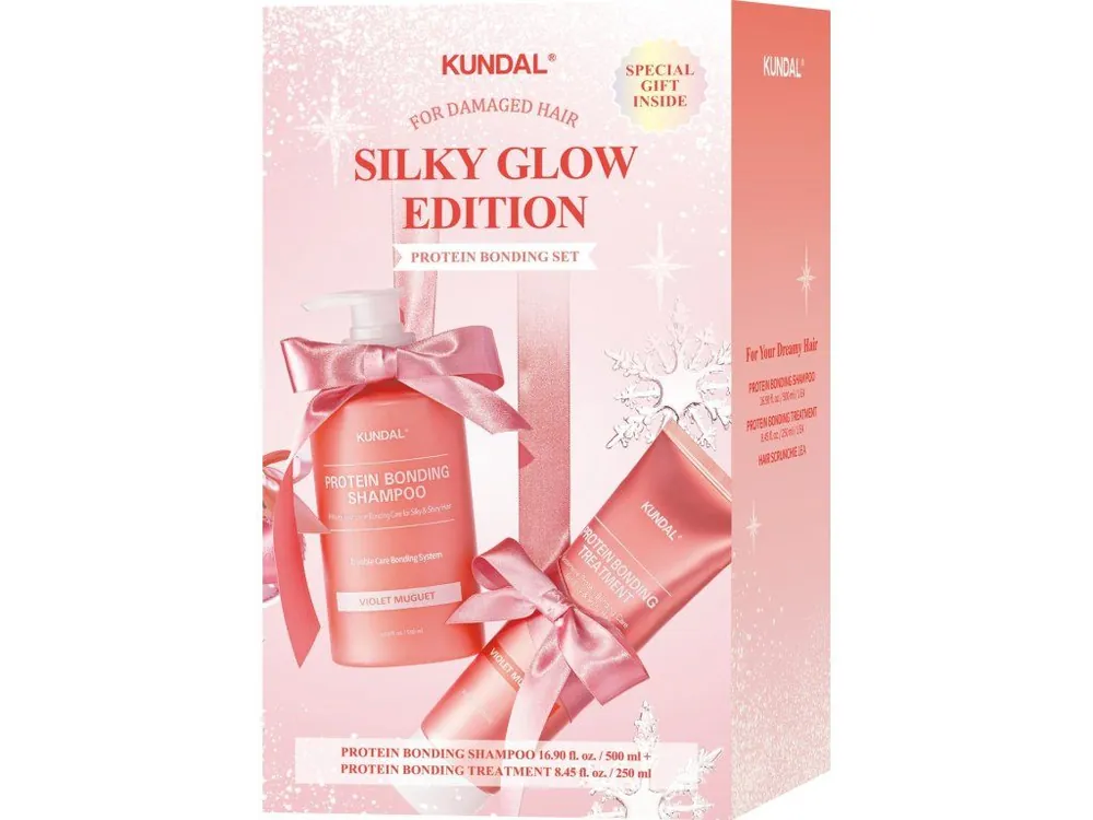 Kundal Protein Bonding Set For Damaged Hair Violet Muguet - Luxusní dárková sada produktů pro poškozené vlasy Tovární Cena