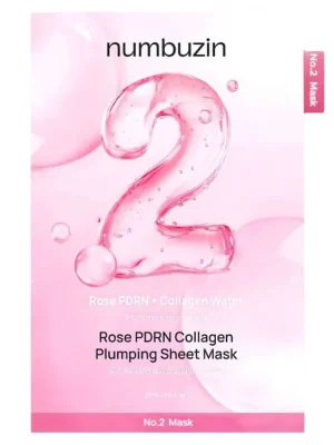 Dokud Zásoby Vydrží Numbuzin No.2 Rose PDRN Collagen Plumping Sheet Mask - Regenerační pleťová maska s PDRN a Kolagenovou vodou