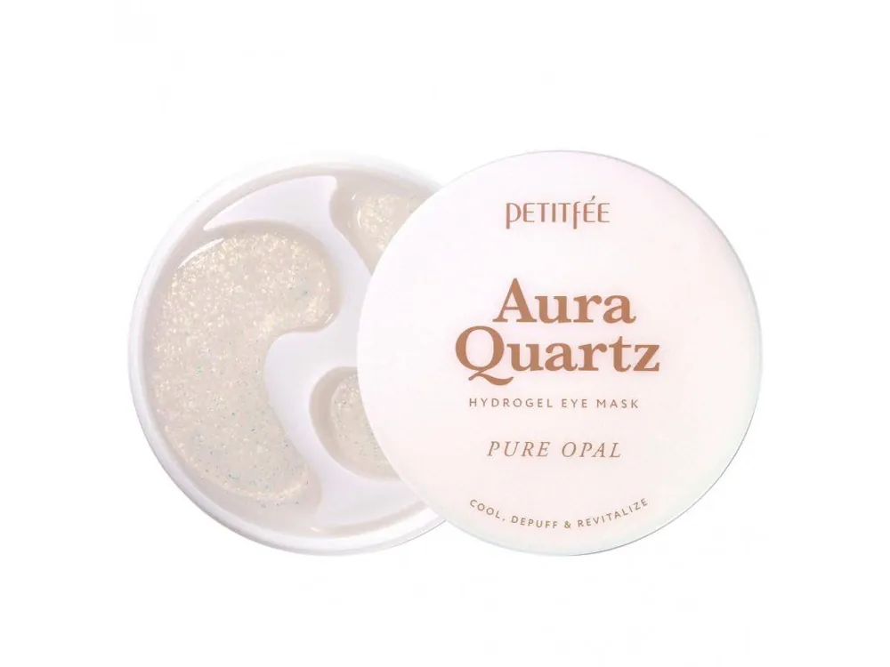 Finální Výprodej Petitfee Aura Quartz Hydrogel Eye Mask Pure Opal - chladivé hydrogelové náplasti s extraktem z Perel