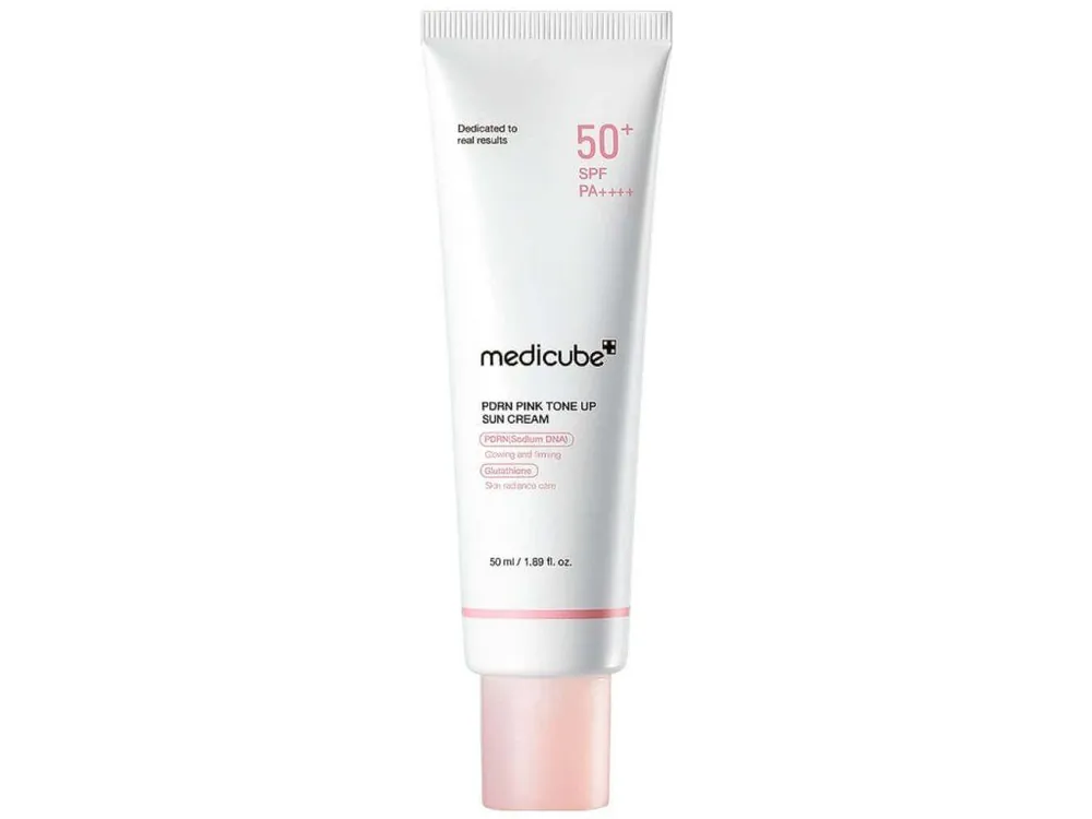 Nakupujte Hned Medicube PDRN Pink Tone Up Sun Cream SPF50+ PA++++ - tónovaný hydratační krém s ochranným faktorem